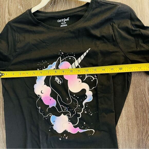 Cat & Jack NWT Unicorn long sleeve Girls Shirt, Size XXL (18) BLACK SHIRT - Picture 10 of 11